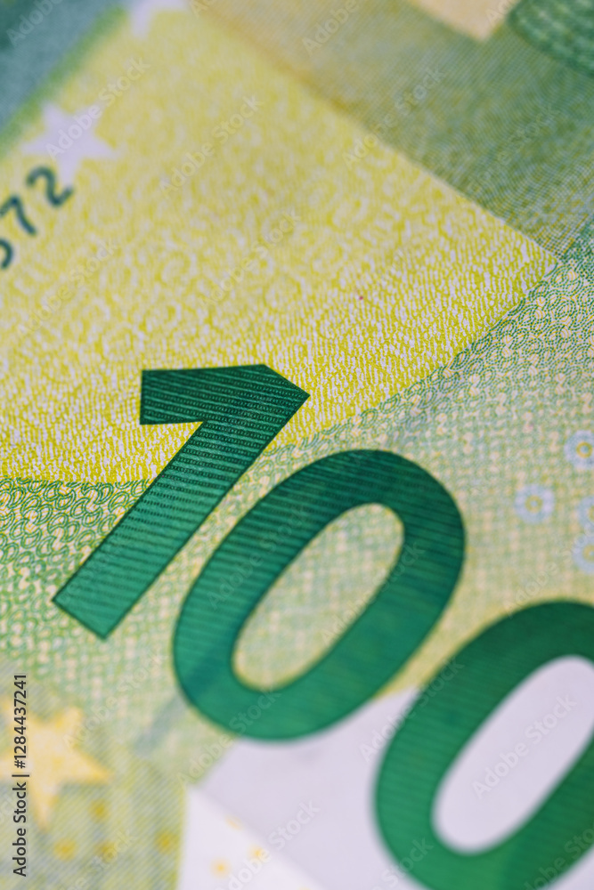 euro banknotes close up