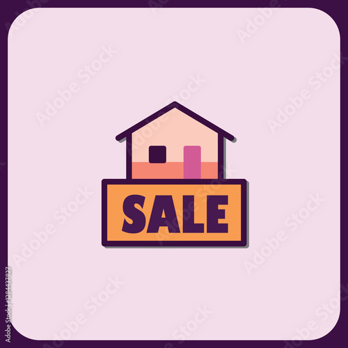 House for Sale Icon: Modern Real Estate Graphic