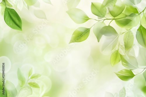  Soft Green Leaves with Bokeh Background