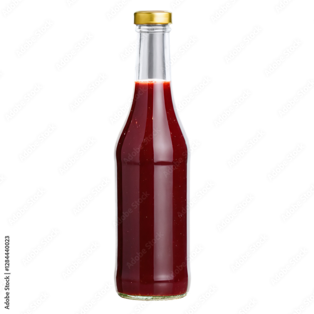Bottle of red sauce isolated on transparent background Bottle of red sauce isolated on transparent background