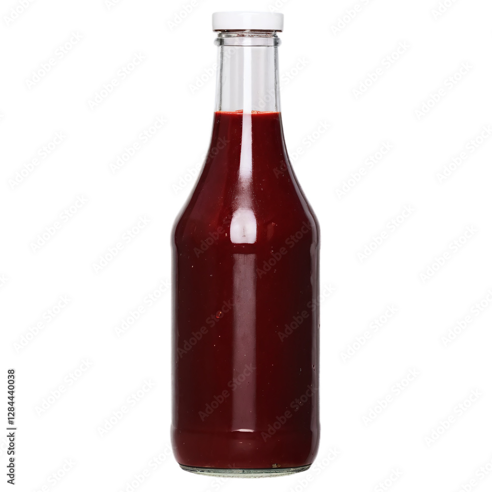 Bottle of red sauce isolated on transparent background Bottle of red sauce isolated on transparent background