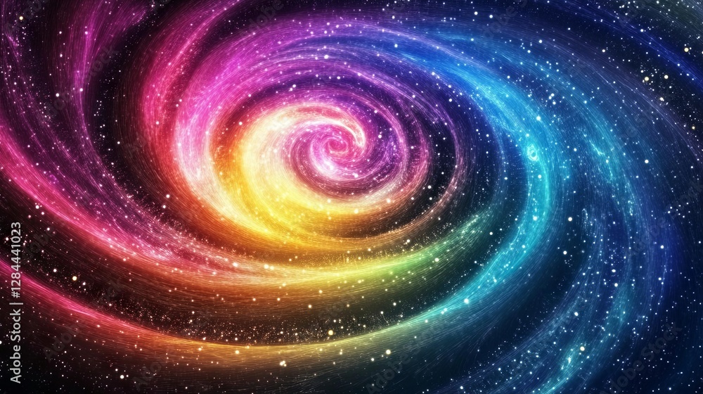 Fototapeta premium Digital vortex of swirling galaxy energy