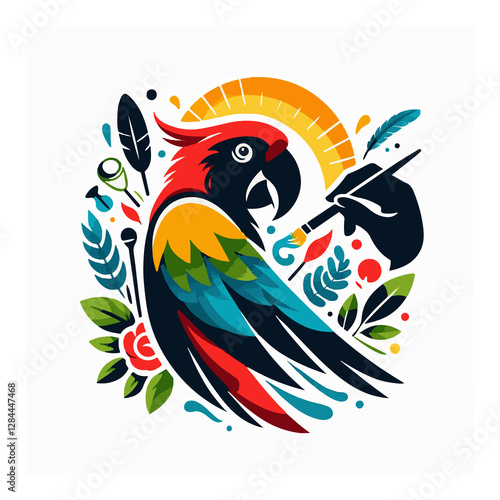 Very Atractive Colorfull Parrot Vector image
