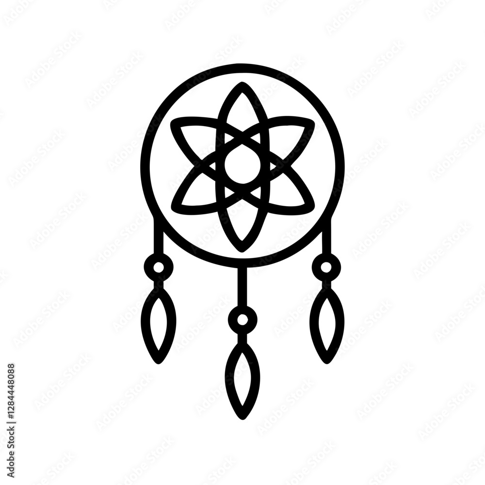 Obraz premium Dreamcatcher with geometric design, symbolism of protection