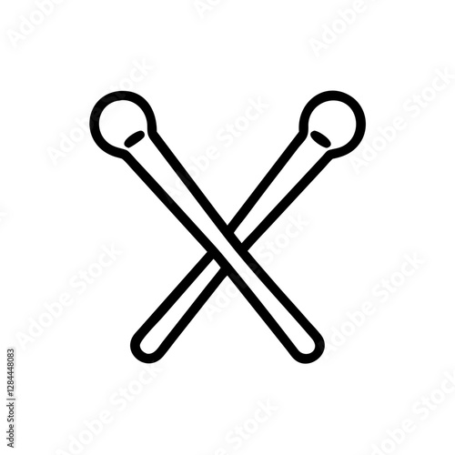 Crossed cotton swabs in minimalistic design, hygiene concept
