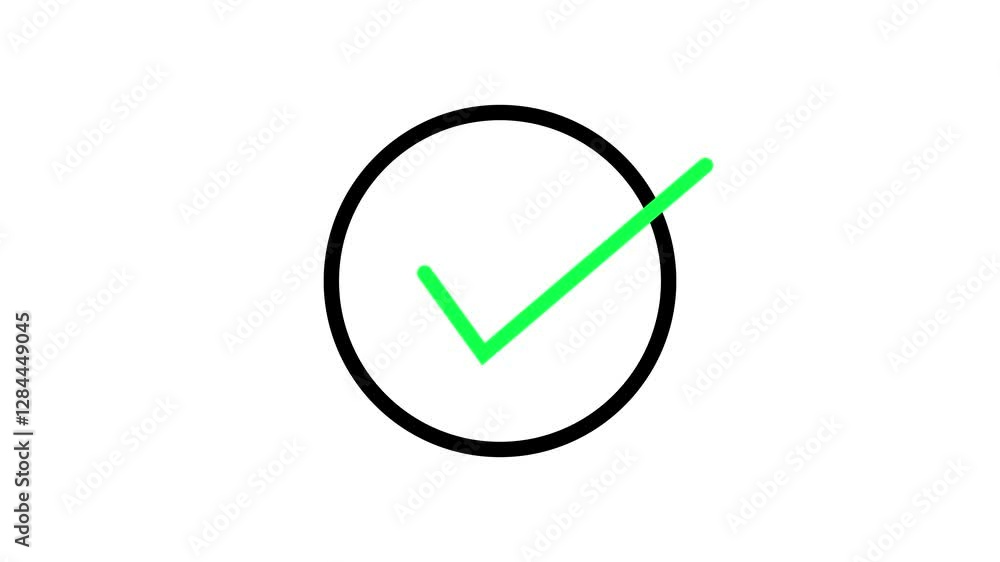 Check mark icon animation on a white background. Check mark icon animation on a white background.
