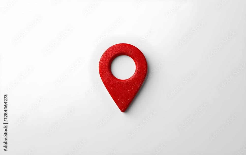 Fototapeta premium Red GPS pin symbol on white background, map pointer with red pin, GPS pin icon, GPS map pointer icon