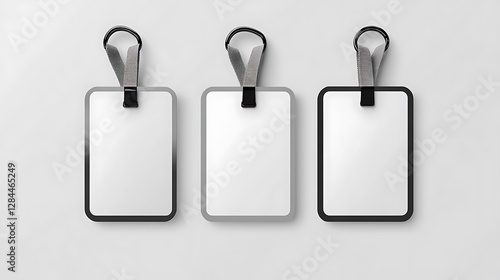 Obraz na płótnie Three Blank Rectangular Hang Tags: Clean Minimalist Design Mockup AI Generated