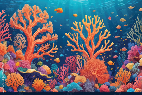 magnificence and variety of coral, displaying its intricate forms, mesmerizing hues, and a sense of artistic brilliance and marvel that these aquatic creatures bestow upon ocean 