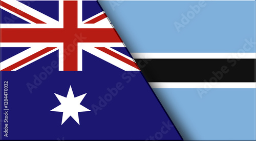 Flags of Australia and Botswana. Australian and Botswana National flags photo