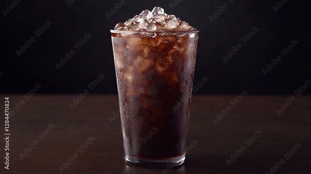 Crushed ice slushy drink served in a glass Crushed ice slushy drink served in a glass