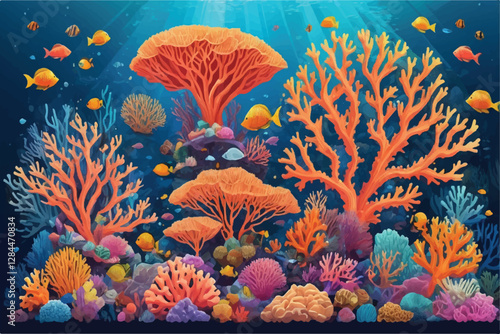 magnificence and variety of coral, displaying its intricate forms, mesmerizing hues, and a sense of artistic brilliance and marvel that these aquatic creatures bestow upon ocean 