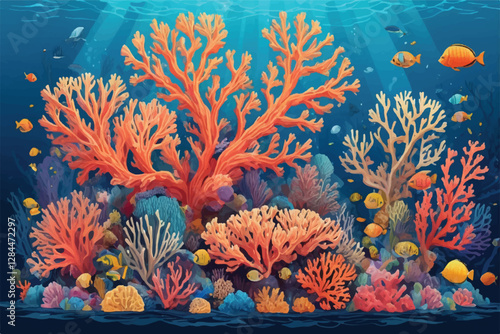 magnificence and variety of coral, displaying its intricate forms, mesmerizing hues, and a sense of artistic brilliance and marvel that these aquatic creatures bestow upon ocean 