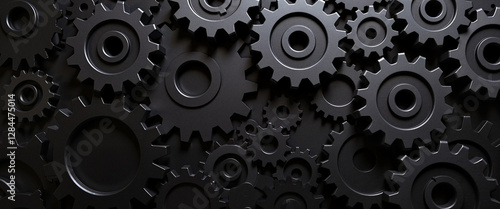 Wallpaper Mural Dark metal gears and cogs in mechanical pattern Torontodigital.ca