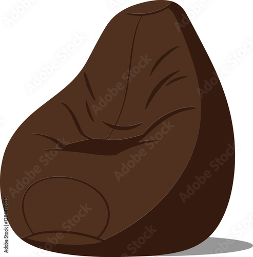 Comfortable bean bag chair design in flat style showcasing cozy vector art