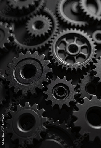 Wallpaper Mural Monochrome gears and cogs in mechanical system Torontodigital.ca