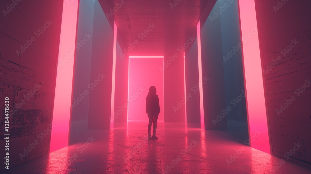 A vision of tomorrow a transparent city illuminated by soft neon lights and modern architecture A vision of tomorrow a transparent city illuminated by soft neon lights and modern architecture