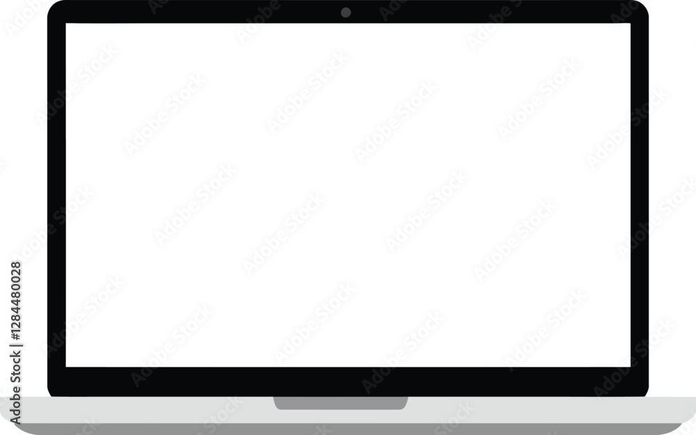 Laptop design in flat style with minimal details showcasing a sleek monitor vector illustration Laptop design in flat style with minimal details showcasing a sleek monitor vector illustration