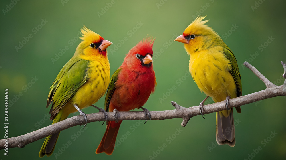 Fototapeta premium parrots on a branch