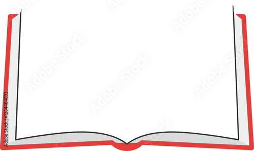 Open book design in minimal style showcasing simple lines and vibrant colors vector illustration