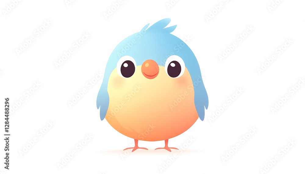 This colorful cartoon bird with big eyes is very adorable This colorful cartoon bird with big eyes is very adorable