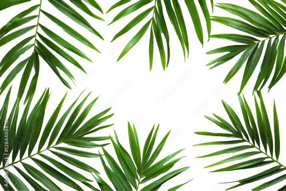 green palm leaf branches isolated on transparent or white background, png green palm leaf branches isolated on transparent or white background, png