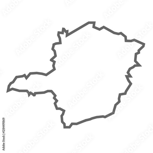 Minas Gerais State of Brazil vector map in gray color