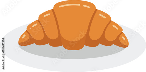Croissant pastry in flat design style with warm colors showcasing vector art