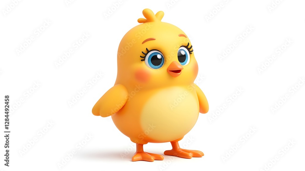 Happy time with cartoon chick Happy time with cartoon chick