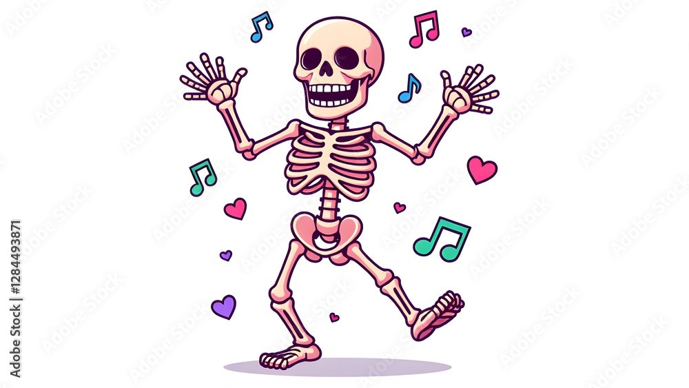 Obraz premium The joyful dance of the skeleton