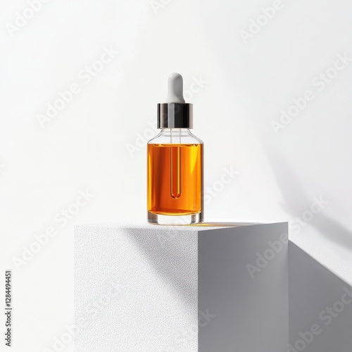 A conceptual minimalistic design featuring mct oi 0440387a-335c-4832-b39d-a833d3bda581 4-gigapixel-standard v2-6x serum bottle on white background