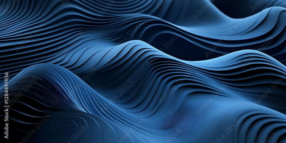 Naklejka premium Abstract Blue Wave Design Background (1)