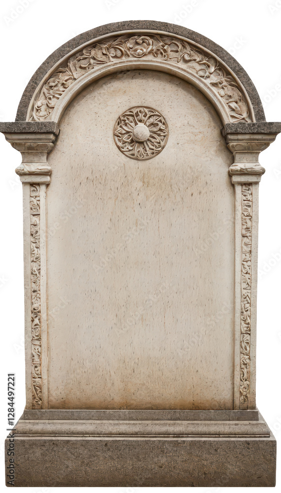 Obraz premium old grave stone isolated on transparent background