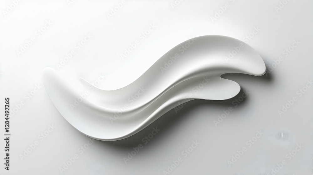 Abstract White Wave Shape on Light Background Abstract White Wave Shape on Light Background