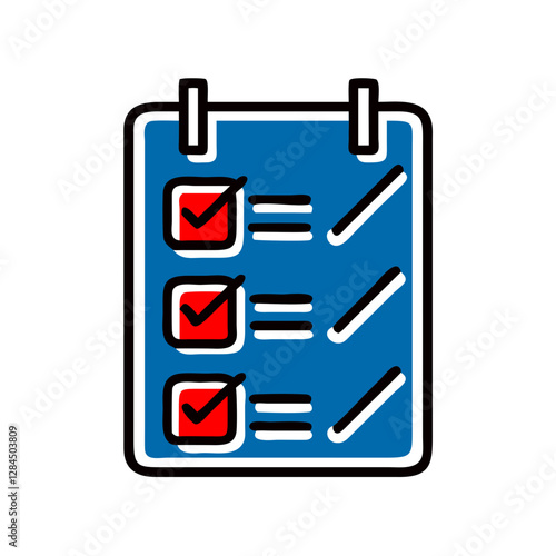 Checklist with checked boxes, organization and productivity concept