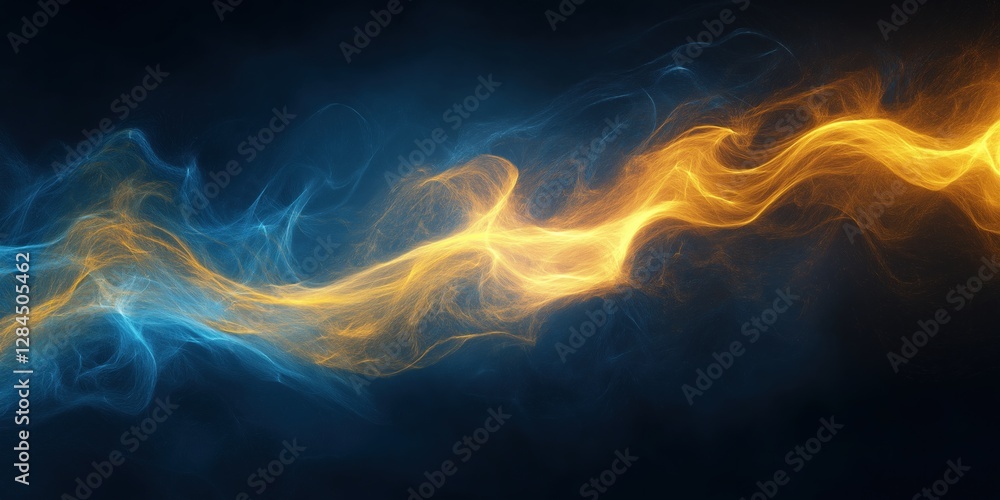 Obraz premium Background. Scattered abstract blue and yellow gradient background, blue light on dark background. Background image. Advertising banner