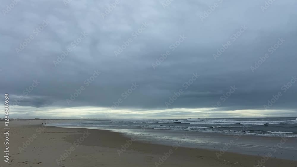Cloudy sunset on the ocean coast. cloudy weather on the ocean coast Cloudy sunset on the ocean coast. cloudy weather on the ocean coast
