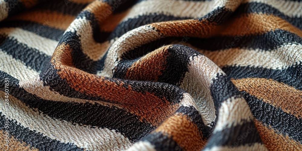 Fototapeta premium Close-up of a zebra print fabric with multiple colors and distinctive pattern.
