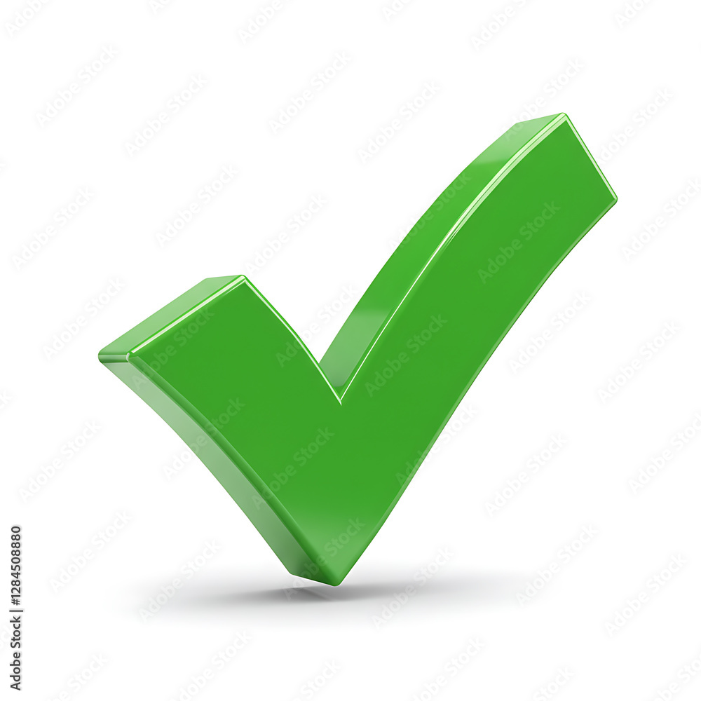 Luminous Green Checkmark A 3D Glossy Symbol of Approval Luminous Green Checkmark A 3D Glossy Symbol of Approval
