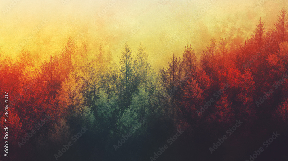 Abstract autumn forest with warm golden and red hues Abstract autumn forest with warm golden and red hues