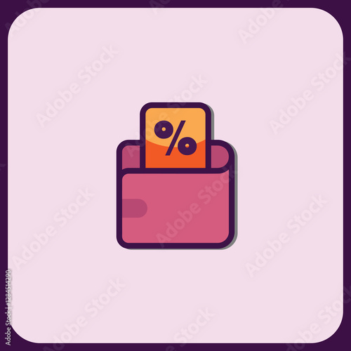 Wallet Icon Featuring Discount Coupon Graphic