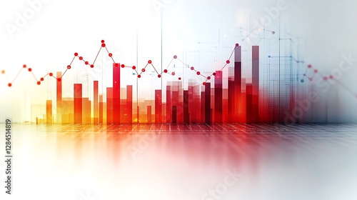 Abstract visualization showing a business graph on a white background