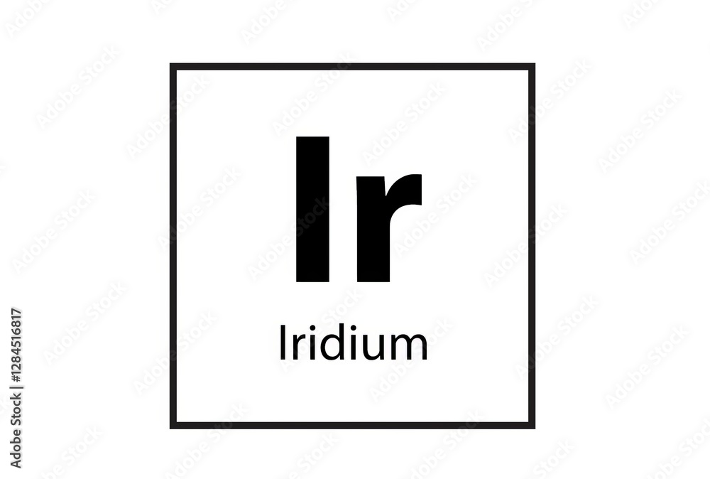 Ir - Iridium, Periodic table element Ir - Iridium, Periodic table element
