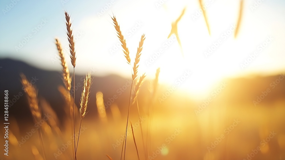 Golden Wheat Field at Sunrise Showcasing Nature's Breathtaking Morning Beauty : Generative AI Golden Wheat Field at Sunrise Showcasing Nature's Breathtaking Morning Beauty : Generative AI