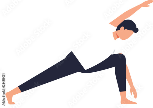 Yoga pose transition with minimal style showcasing flexibility and movement in vector art