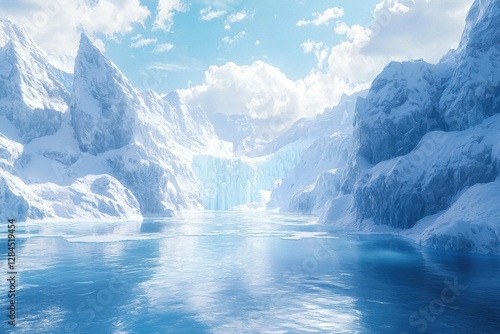 Wallpaper Mural Scenic icy landscape with calm water reflecting towering glaciers Torontodigital.ca