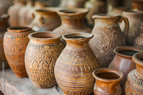 Marajoara pottery is an ancient ceramic tradition from the Marajó Island in Brazil, known for its intricate geometric and zoomorphic designs