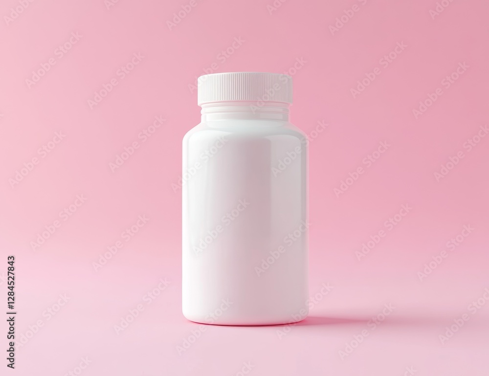 White plastic bottle with a white cap on an isolated background White plastic bottle with a white cap on an isolated background