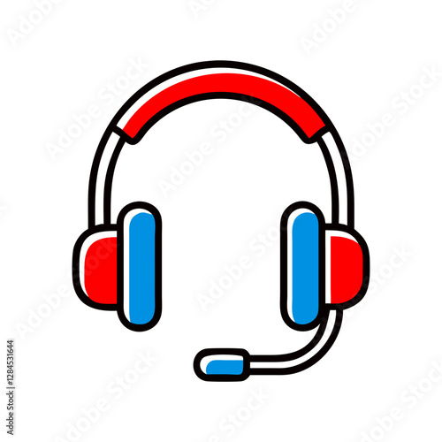 Colorful headset design on a white background, audio equipment concept