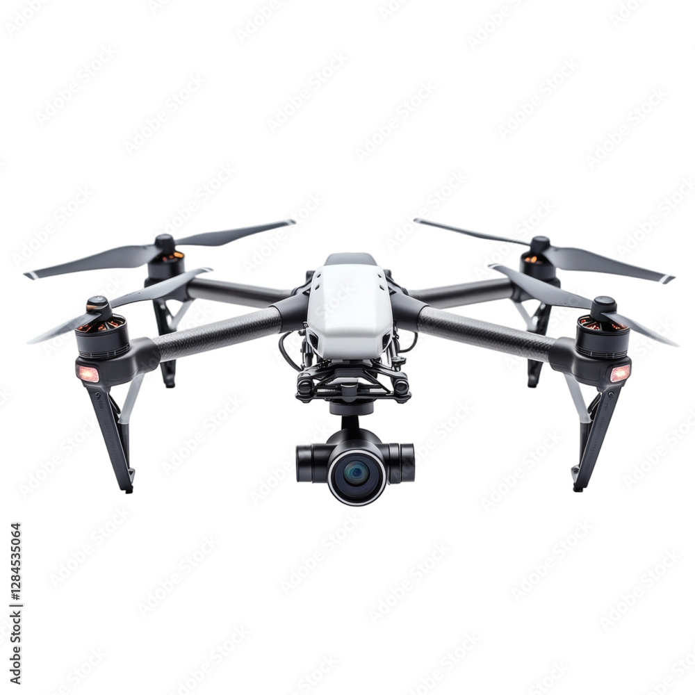 Futuristic High Performance Drone with Camera GPS Isolated on Transparent Background Futuristic High Performance Drone with Camera GPS Isolated on Transparent Background